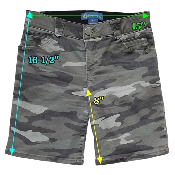 Democracy Absolution Camo Gray Olive Green Mid Rise Shorts Tummy Control Stretch - Picture 2 of 10